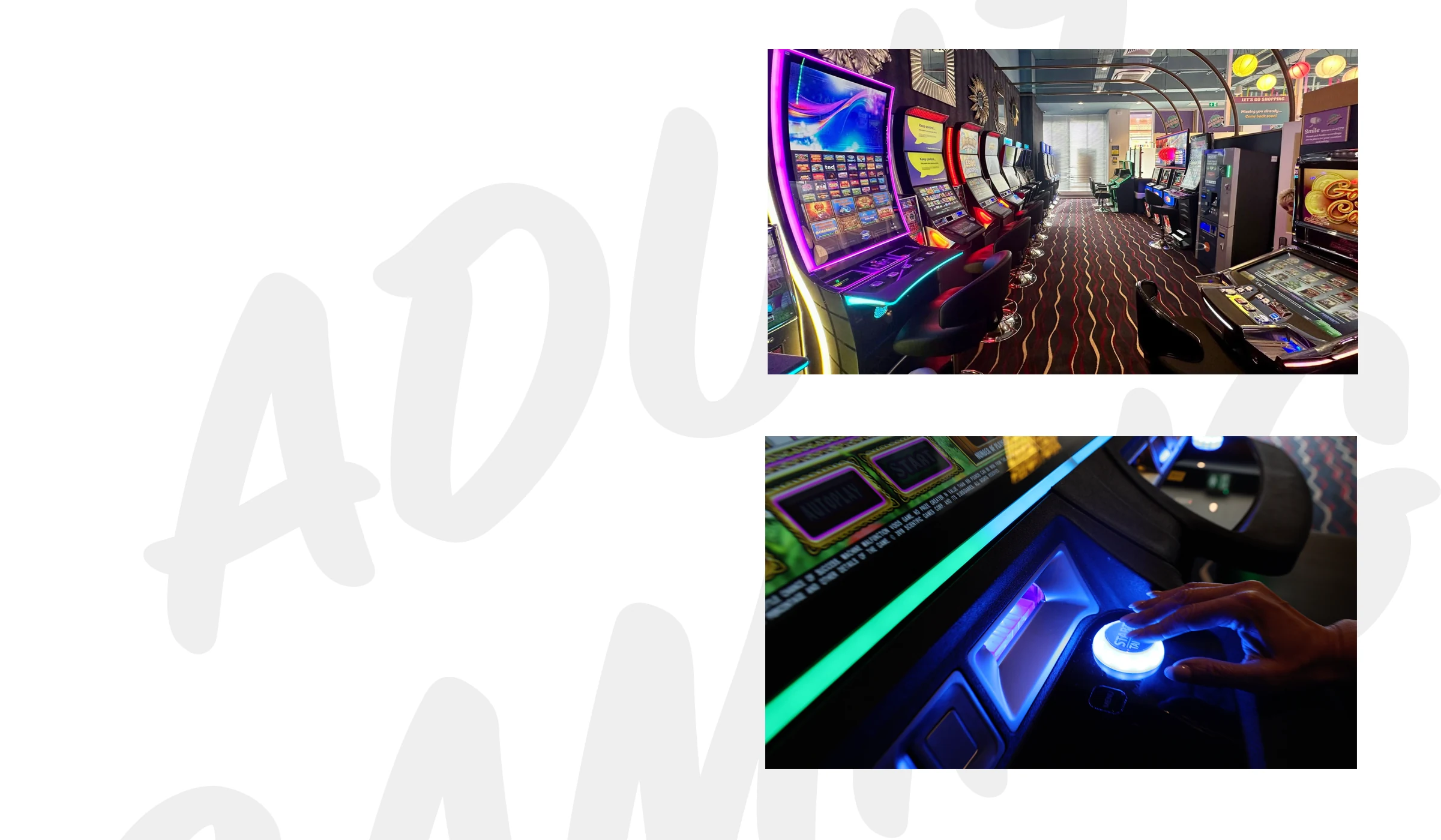Slot-style gaming machines in the 18+ area