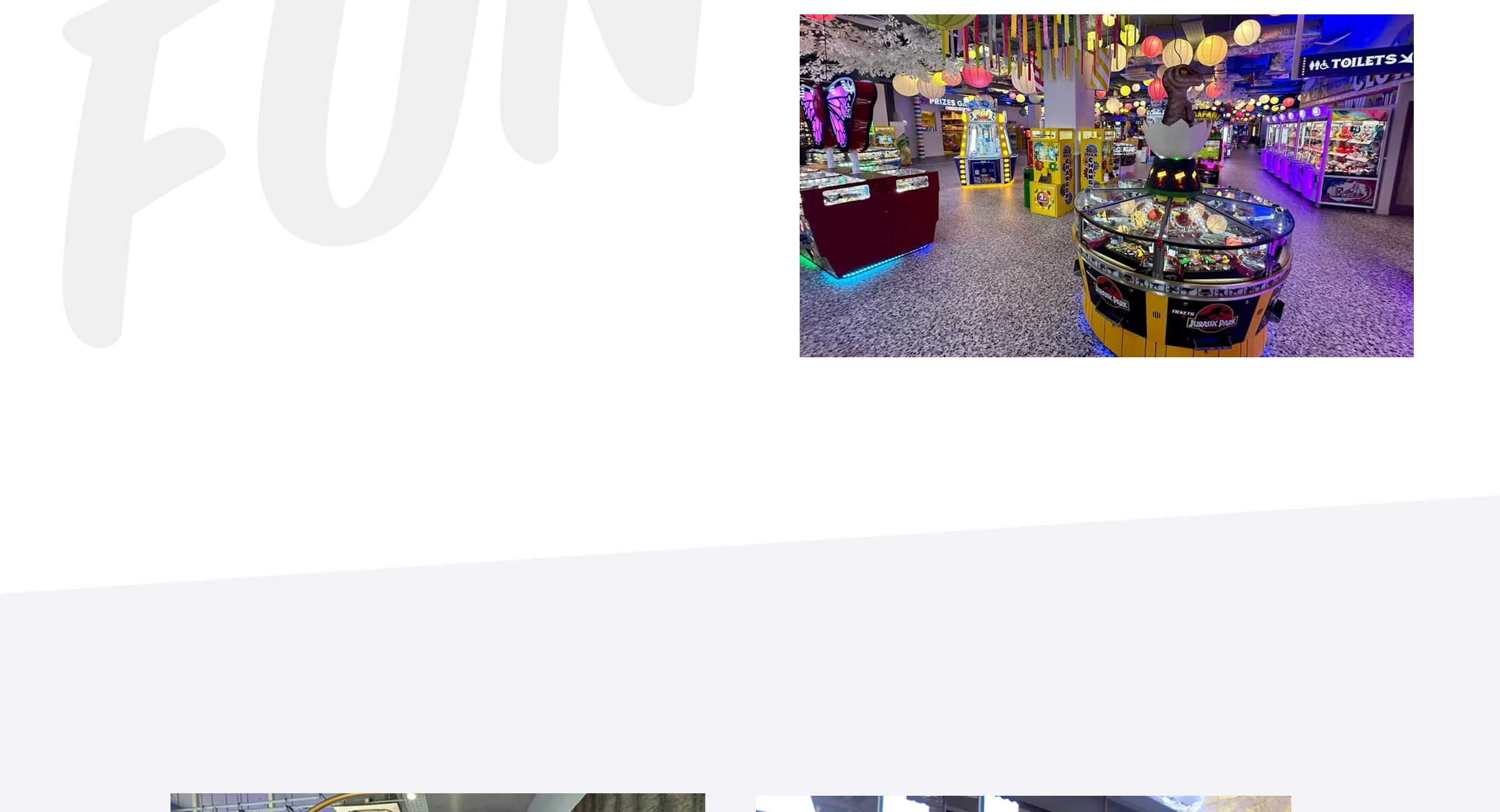Prize machines and ticket games inside the arcade